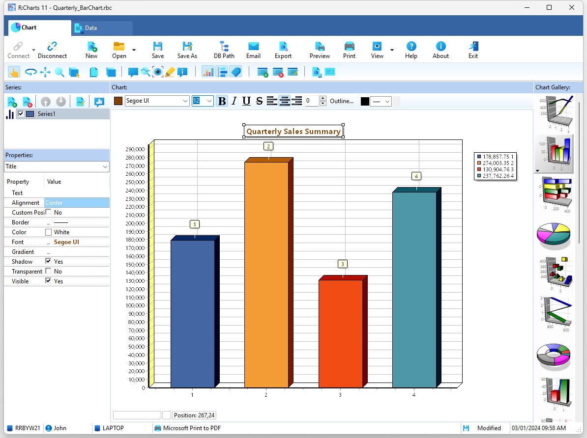 R:Charts - The Charting Solution for R:BASE Databases!