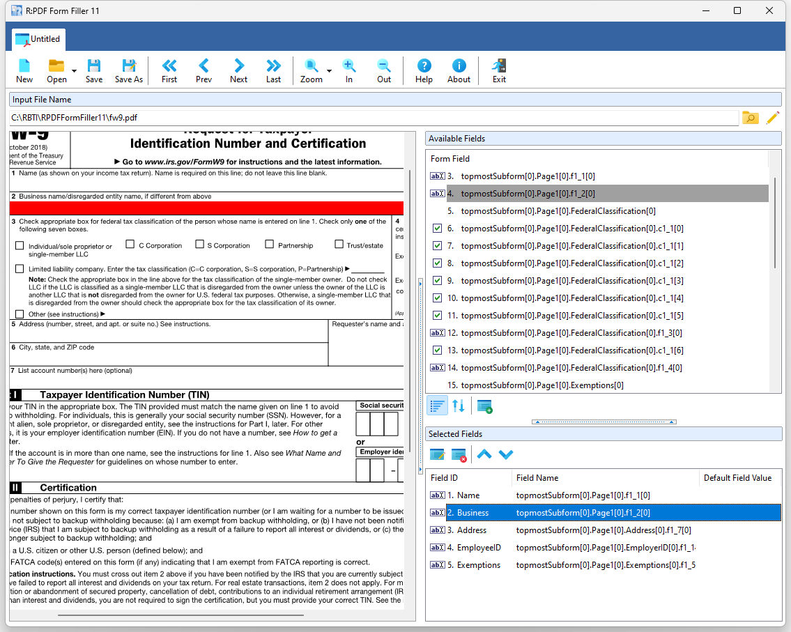 R:PDF Form Filler - A time-saving solution for saving R:BASE data in PDF forms!