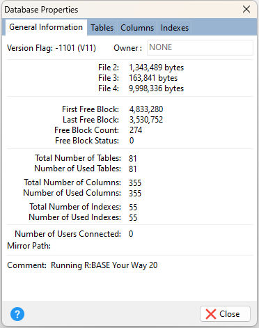 DatabaseProperties