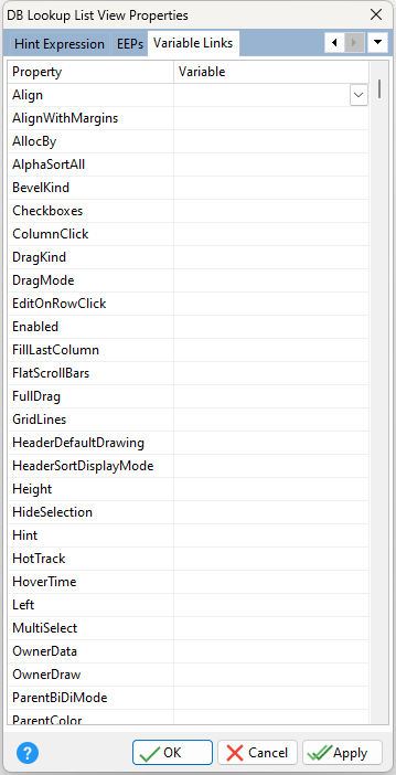 DBLookupListview_VarLinks